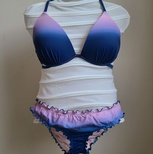 Blue & Pink Ombre Bikini Set